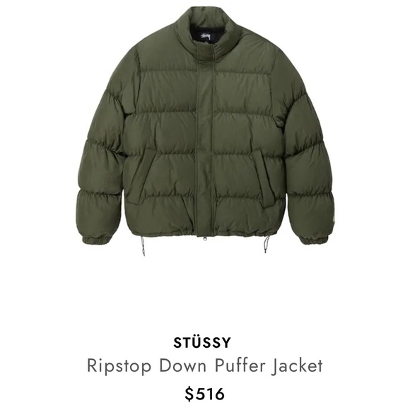 Men's Stussy Ripstop Down Puffer Jacket - Picture 9 of 9